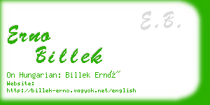 erno billek business card